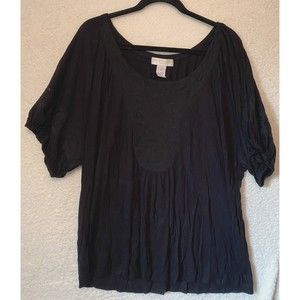 Design History Black Dressy‎ Top Blouse Size 3X Lightweight